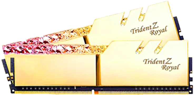 رم کامپیوتر Trident Z Royal Gold جی اسکیل دو کاناله 16GB فرکانس 4000MHz